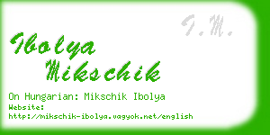 ibolya mikschik business card